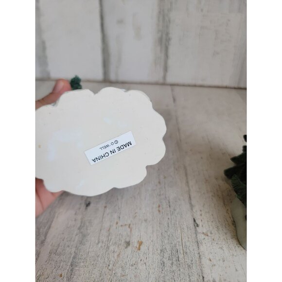 Ceramic village pine tree snow home decor figure set Xmas - Picture 10 of 10